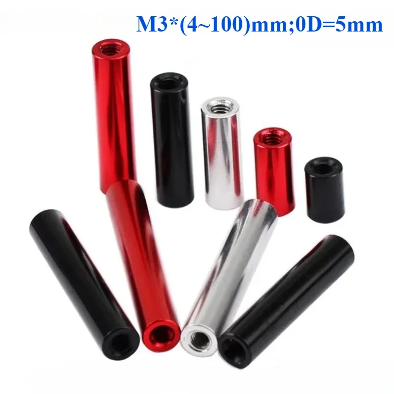 Lot Spacer M3*L Round Aluminum Standoff Spacer Stud Extend Long Nut L=5 TO100 Standoff Fire Plates Nylon Perch Phenolic 4barrell