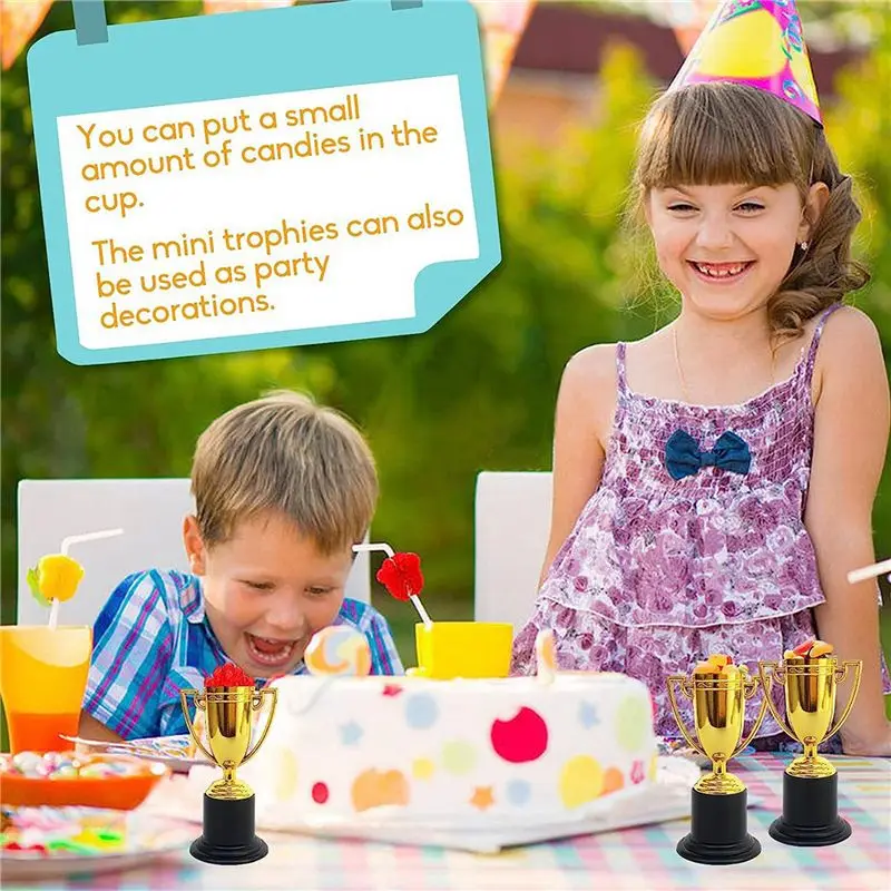 X08A 144 Pack Mini Trophy For Kids Awards,Plastic Gold Award Trophy Cups,For Party Favors,Rewards,Sports,Competitions