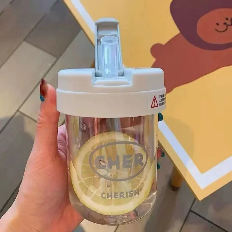 300ml Summer High Color Value Mini Children's Straw Cup Portable Men Women Student Plastic Material Cute Sports Cup for Outdoor