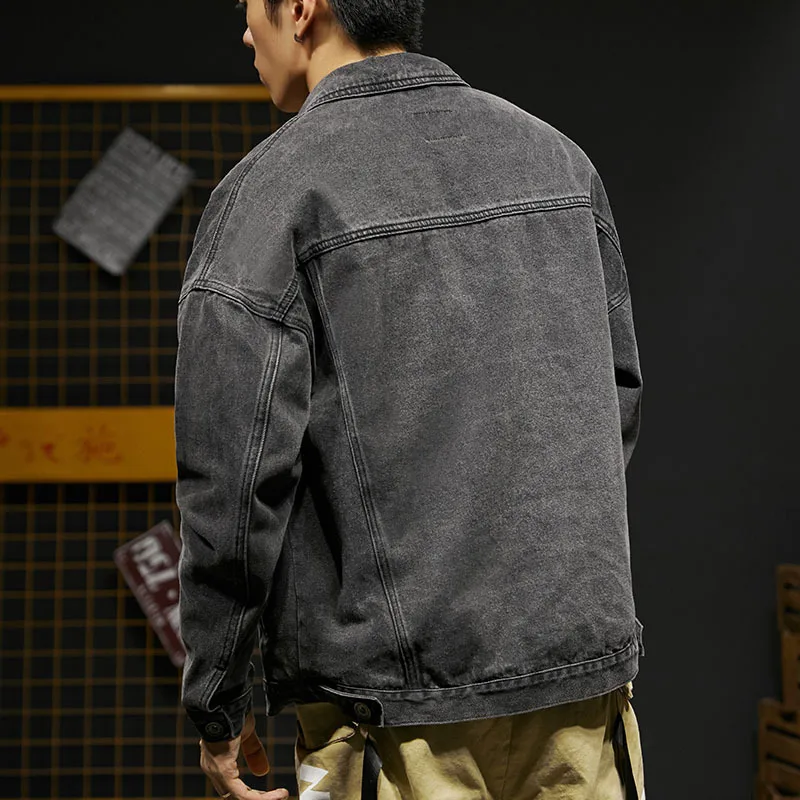 Denim In Spring Autumn New Trendy Brand Top Loose European Size Street Trend Ruffian And Handsome Denim Jacket For Men