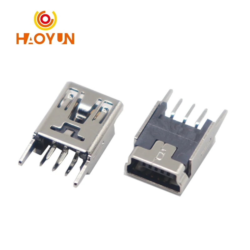 【30-10PCS】MINI USB socket vertical straight pin mini charging interface 5P direct plug five pin plug board 180 degrees