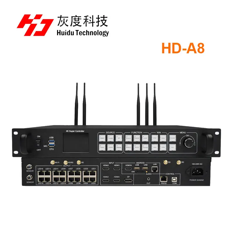 4K Synchronous Asynchronous Player HD-A8 For Ultra-large Resolution Outdoor or Indoor Advertising LED Wall Digital Signage