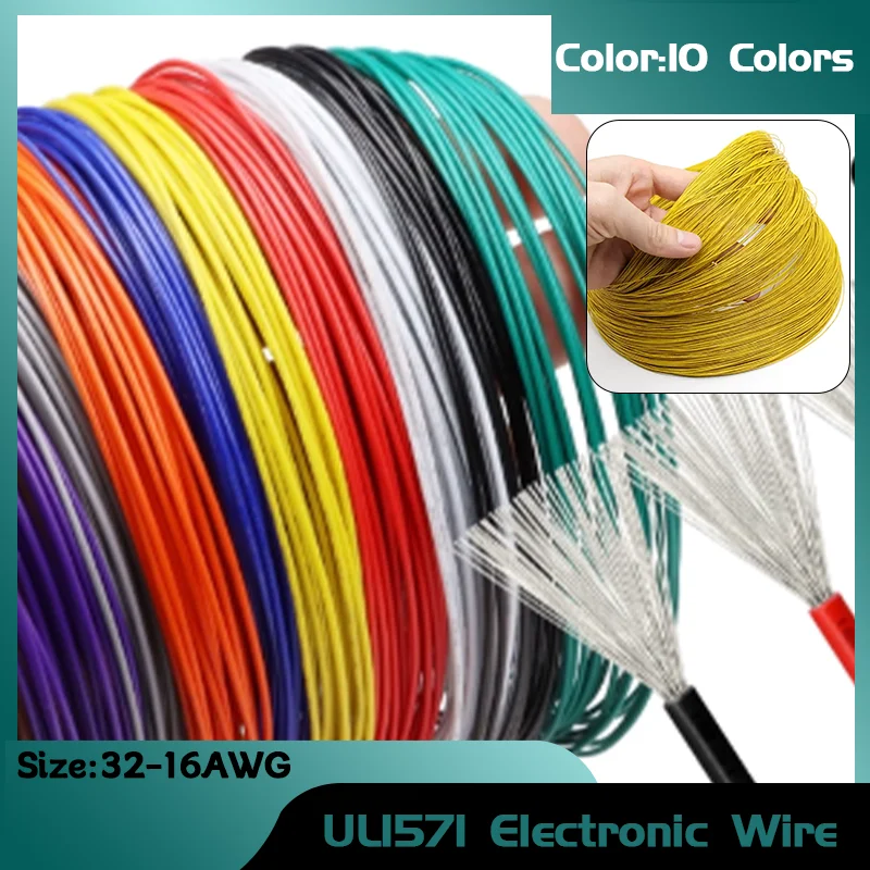 

Electronic Hook-Up Wire UL1571 Approved PVC Insulated Tin-Plated Copper for LED Lines & DIY Projects 32-16AWG Cables Wires