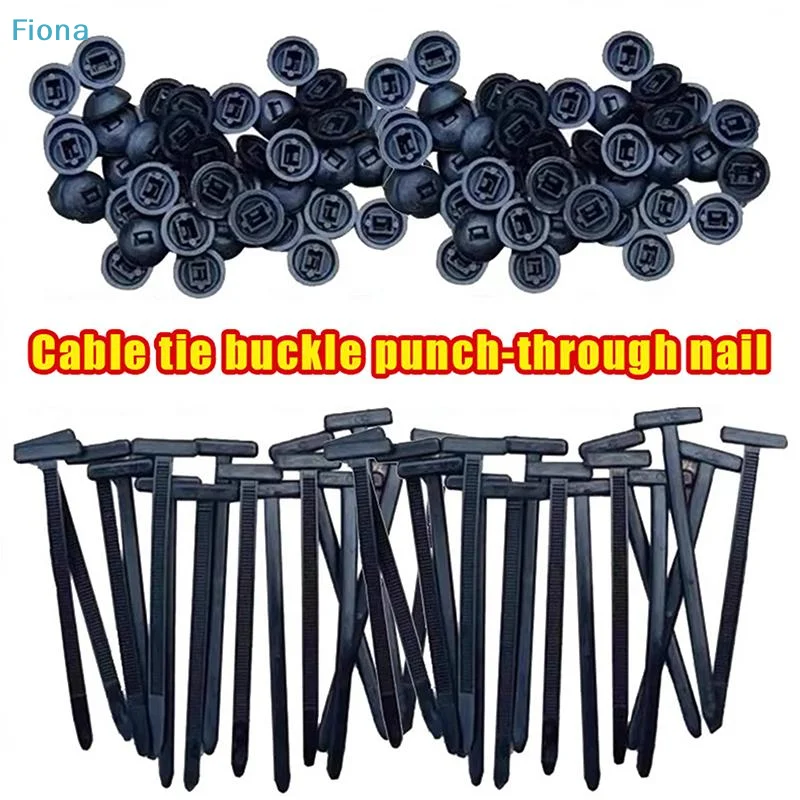 ♬100pcs Nylon Universal Cable Tie Buckle Pin And Button Zip Ties Self-Locking Fixed Cables Zip Tie Wire Fastening Straps