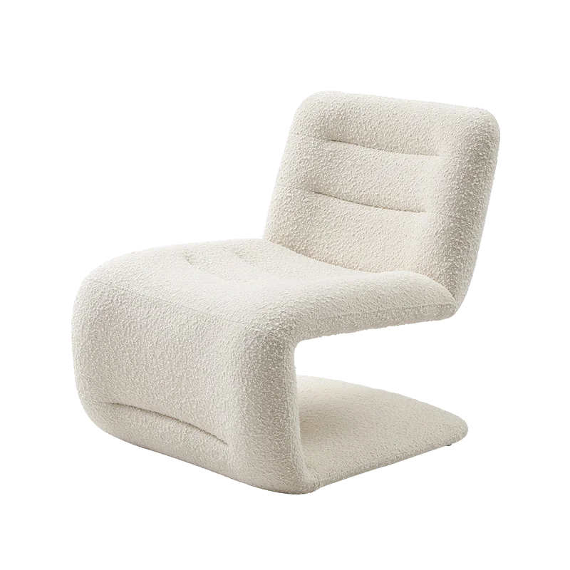 

Nordic single sofa chair living room single leisure chair designer minimalist cream style lamb wool lazy sofa