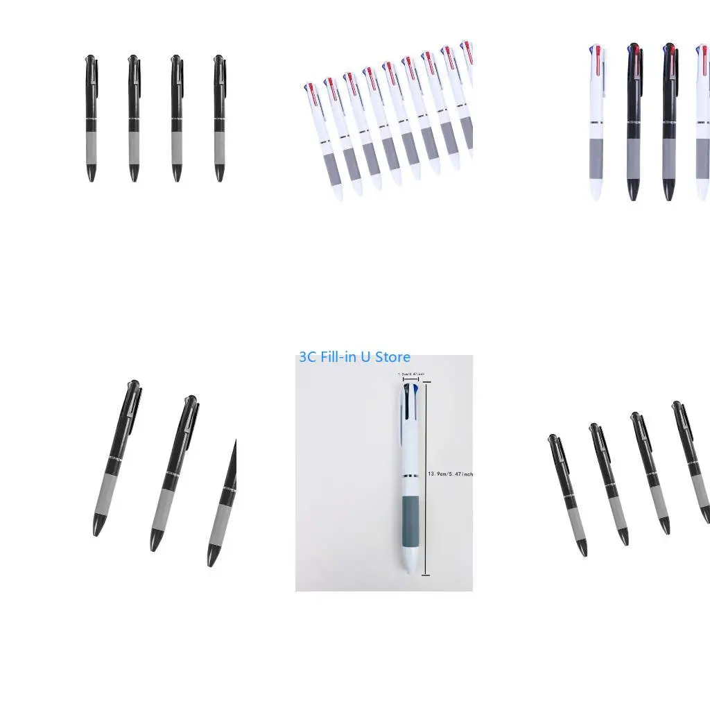 G8TA 3/5/10Pcs Multicolored Ballpoint Pen 3-Color-in-1 Writing Pens Retractable Multicolored Pens for Journaling Color Coding