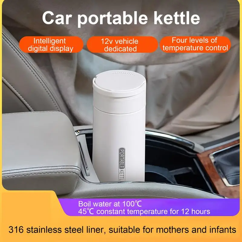 400ml Temperature Control Mug Car Electric Kettle Travel Electric Heated Mugs 12V LCD Display Quickly Heating Supplies For auto