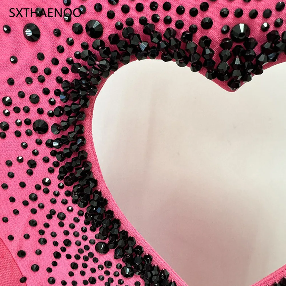 SXTHAENOO Heavy Industries Diamond Velvet vloerlengte jurk dames lange mouw elegante formele beroemdheid avondfeestjurken