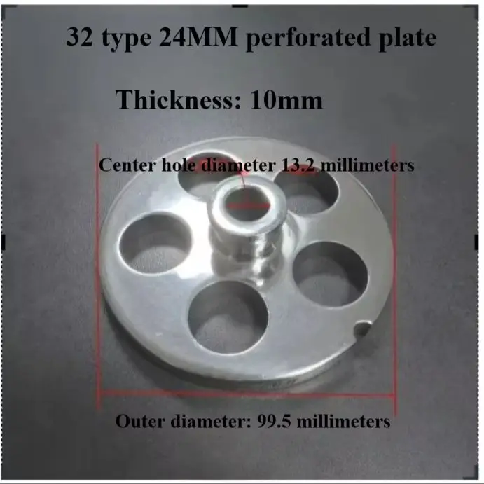 Suitable for 32 # Electric Meat Grinder Orifice Plate Stainless Steel Sieve Round Knife Grille Accessories
