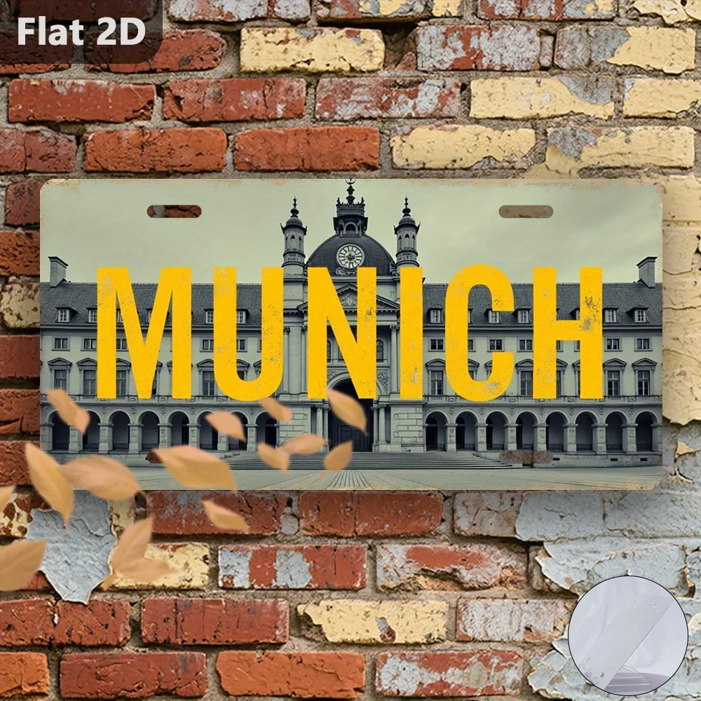 Letrero Metálico Retro de la Ciudad de Viena, Múnich, Alemania, 12x5.9 Pulgadas, para Decoración de Pared, Cafetería, Garaje, Jardín, Regalo