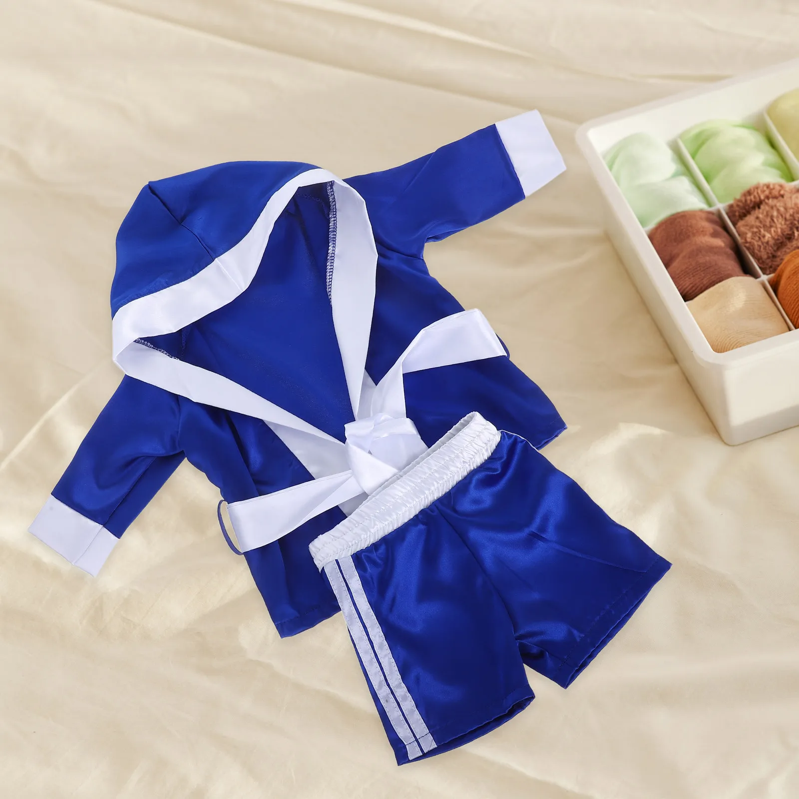 1Set Adorable Newborn Boxing Costume Outfit Soft Synthetic Fiber for Baby Boy Photoshoot Studio Full Month First Photo Session