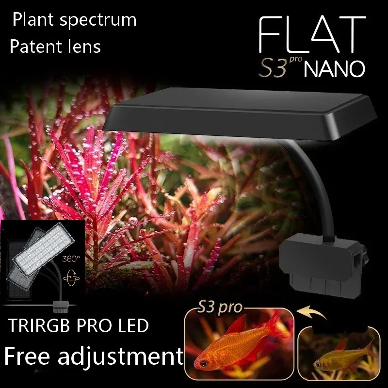 حديثا S3pro + جديد عدسة طبعة المشبك ضوء RGB سطوع عالية النباتات المائية اللون تعزيز ضوء النبات الطيف الكامل
