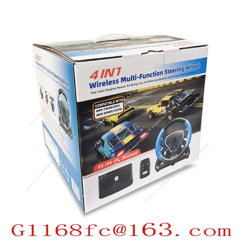 PS4 Game Steering Wheel Racing Game Steering Wheel 4-in-1 Steering Wheel Supports PC/Android/PS3