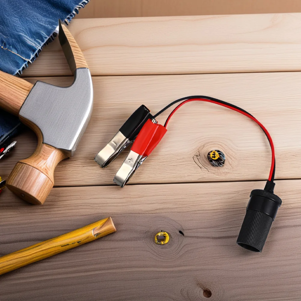 트럭 오토바이 전원 콘센트 어댑터 충전 장치용 헤비 듀티 악어 클립이 있는 2개 자동차 연장 케이블