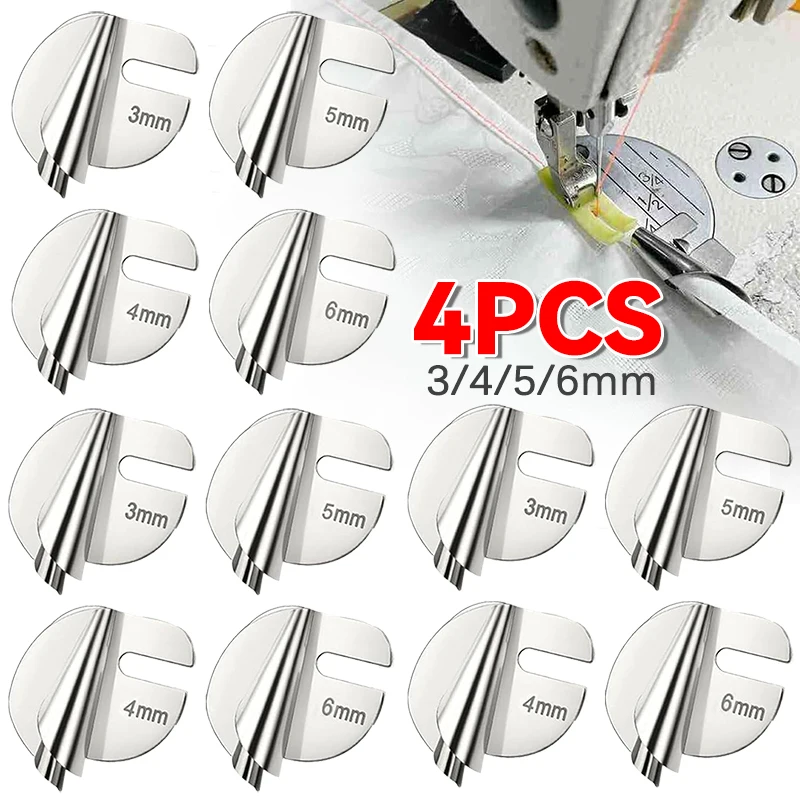 1/4pcs Sewing Machine Presser Foot 3mm-6mm Universal Stainless Steel Sewing Rolled Hemmer Puller DIY Craft Easy Disassemble Tool