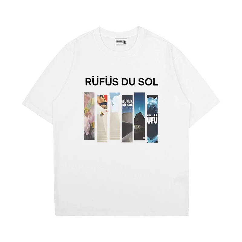 Rufus du Sol Merch Tour 2025 الرسومات قصيرة الأكمام تي شيرت الرجال امرأة خمر الشارع الشهير تي شيرت القطن عادية بلوزات مستديرة العنق للجنسين #2
