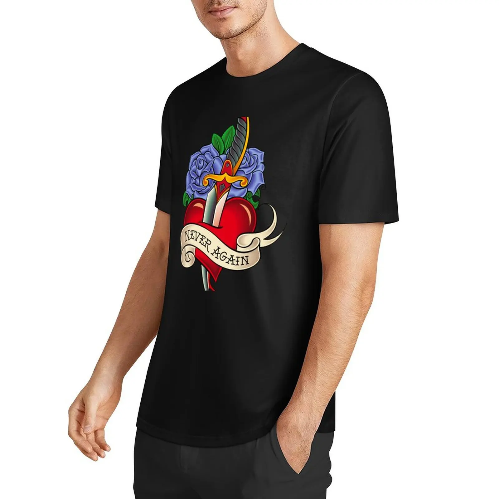 The bleeding heart T-Shirt graphics anime t shirts clothing for men