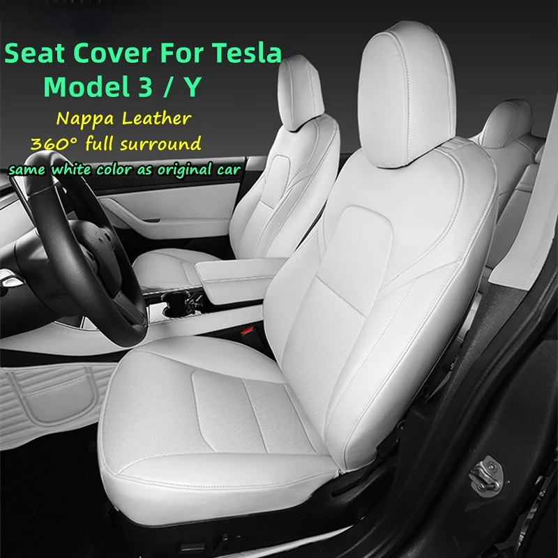 

For Tesla Model 3 Y Seat Cover Customization Nappa Leather Half Full Surround Wholesale Price Car Modified Interior Accessories