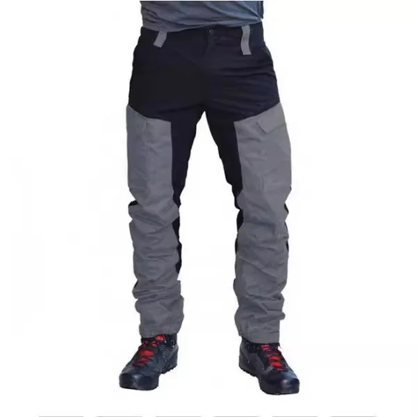 European American Men Slim Fit Cargo Pants Long Outdoor Sports Motorcycle Casual Multi Pocket Color Blocked Trousers