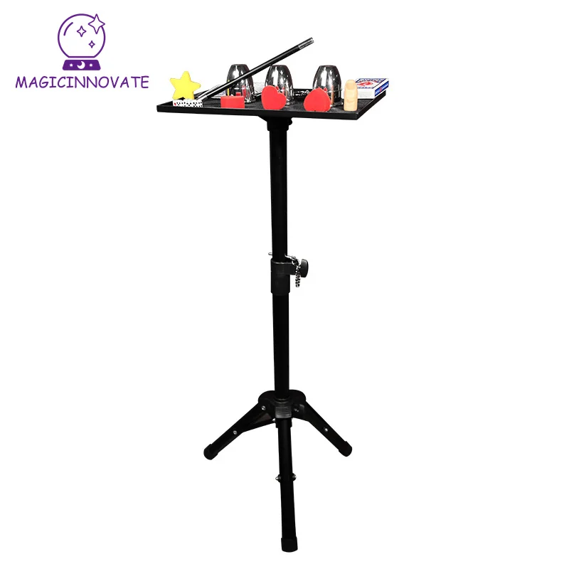 Metal Black Tripod Magic Tricks Magician\'s Table Stage Close Up Street Accessories Height Adjustable Easy To Carry