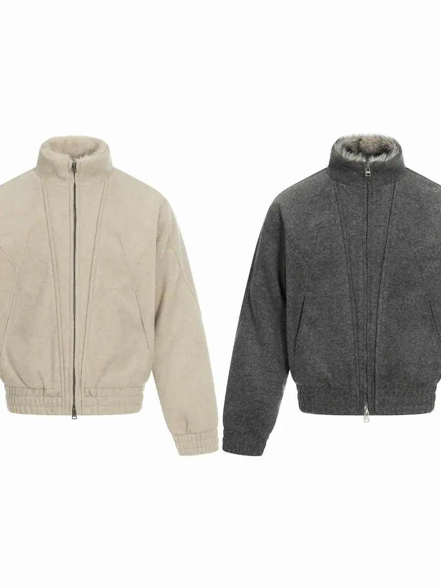 

KN Men's Casual Jaet Wide Boxy Fake Fur Retro Texture Leisure Outerwear Polyester Fiber Winter Coat for Teens