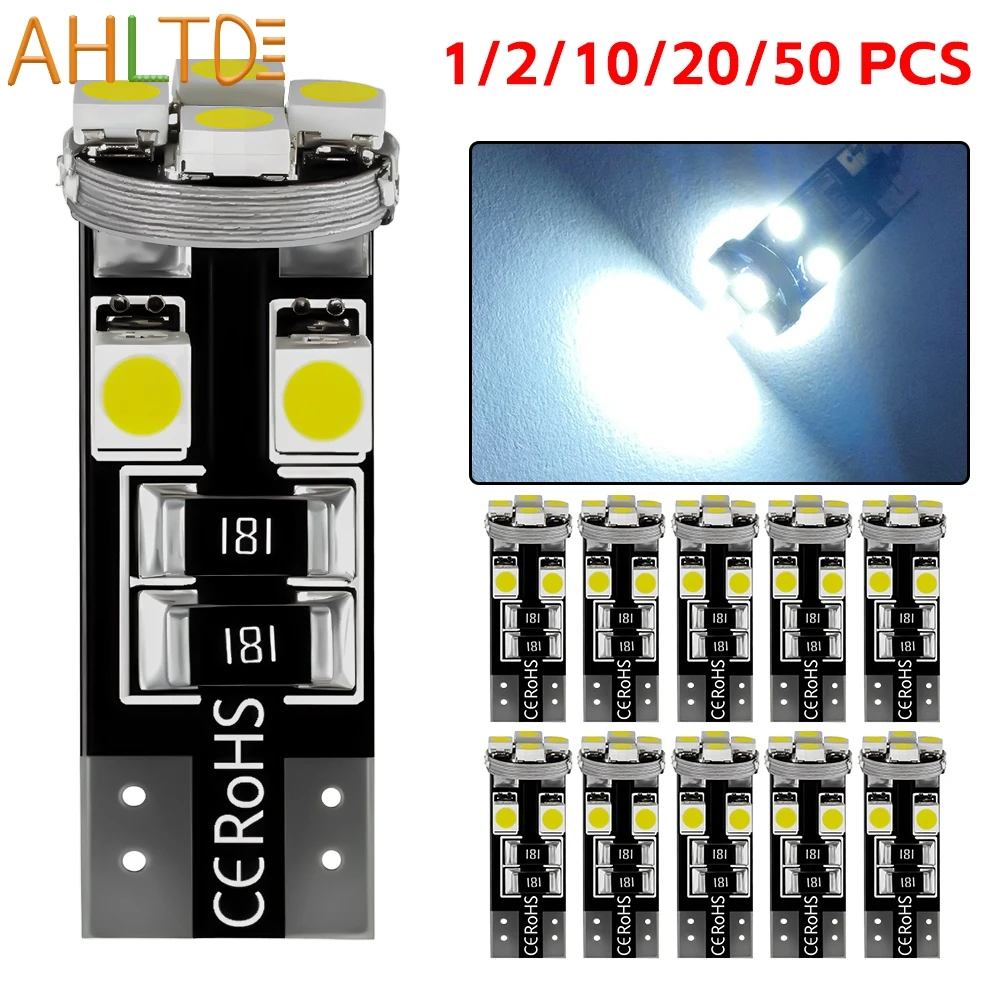 1/2/10/20/50PCS Car T10 W5W Turn Signal Free Interior Reading Light Backup Lights Parking Lamp Led Canbus Xenon White Tail Bulb