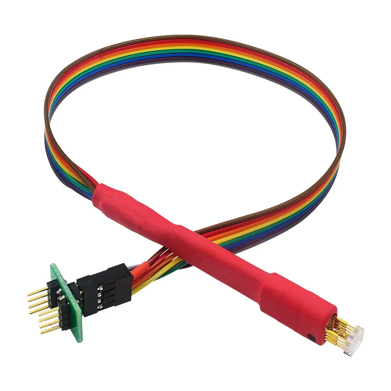 WSON6/WSON8 Chip Programming Probe – Spring‑Loaded Pogo Pins with Alignment Block, 1.27mm Pitch, 30cm Cable
