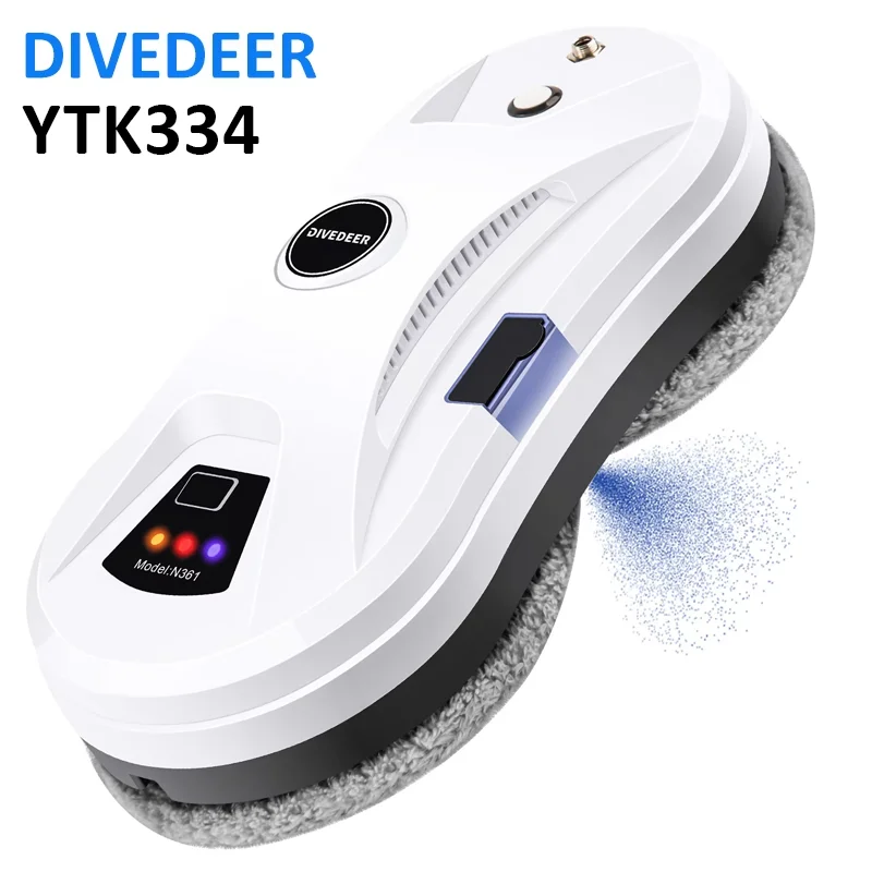 DIVEDEER Raamreinigingsrobot Waternevel Ultradunne elektrische raamrobotstofzuiger voor thuis