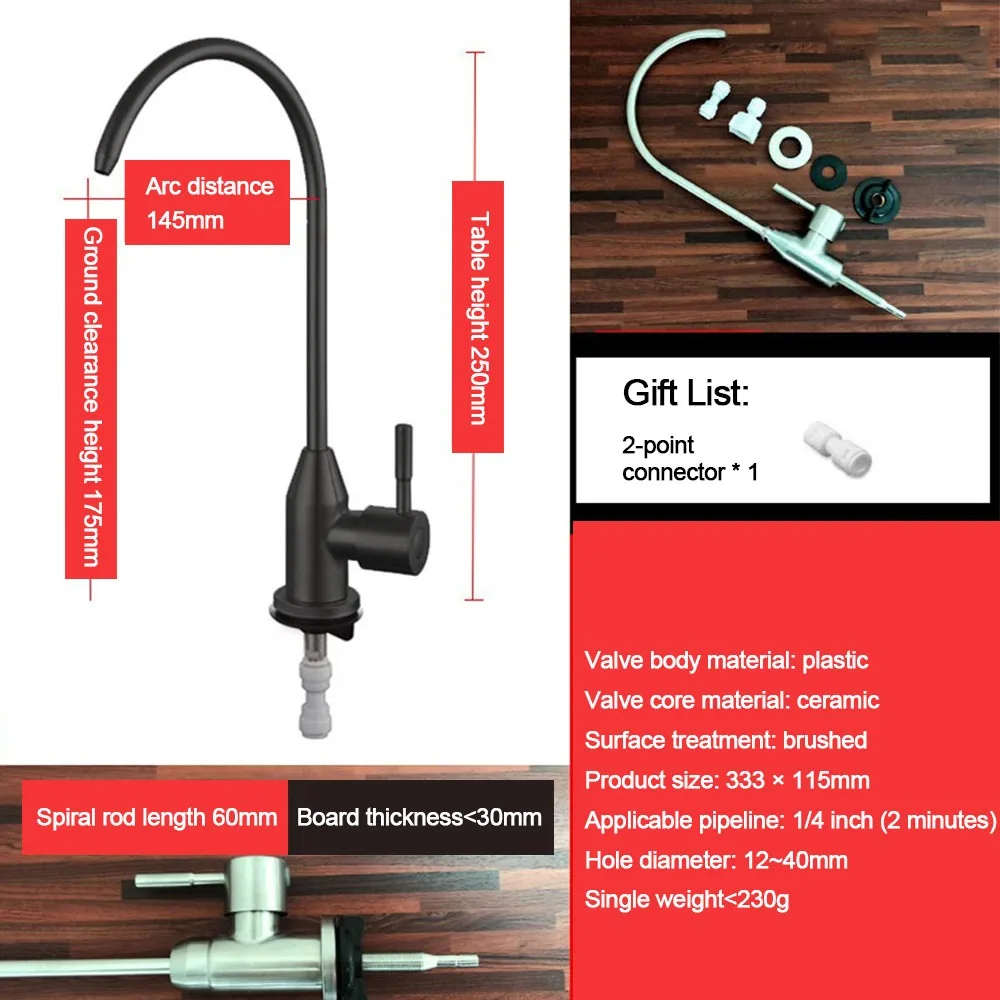 

Кран с фильтром для воды из нержавеющей стали, одинарный холодный быстрый разъем, кухонные краны, простая установка, кран для питьевой воды