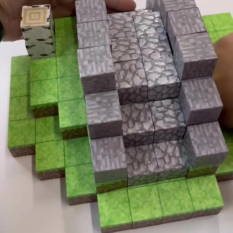 Magnetische Bausteine Mine World Magnet Cube Set für Jungen Mädchen Kind Alter 3+ DIY Modell Kinder Stem STEM Sensorisches Spielzeug Geschenk