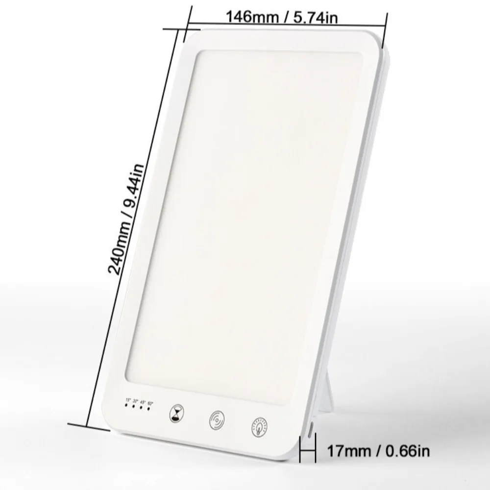 หลอดไฟ LED แสงเดย์ไลท์ 10000 ลักซ์ รุ่นใหม่ ปรับความสว่างได้ 5 ระดับ จำลองแสงธรรมชาติ หลอดไฟบำบัดโรคซึมเศร้า ควบคุมด้วยระบบสัมผัส