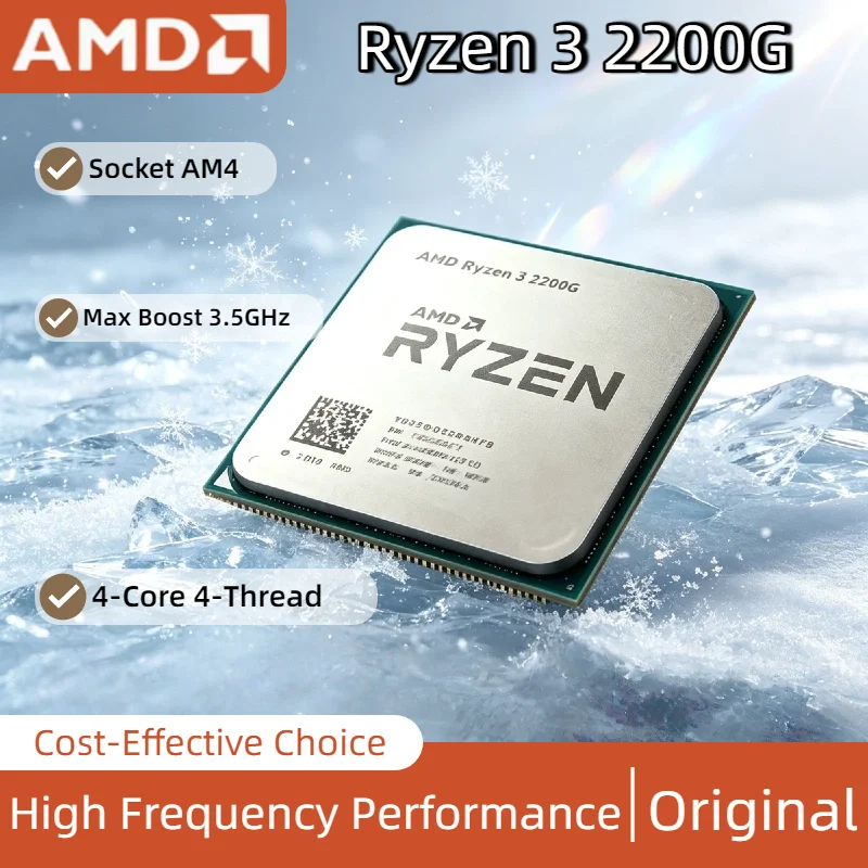 AMD Ryzen 3 2200G R3 2200G 3.5GHz Base 3.7GHz Boost 4 Core 4