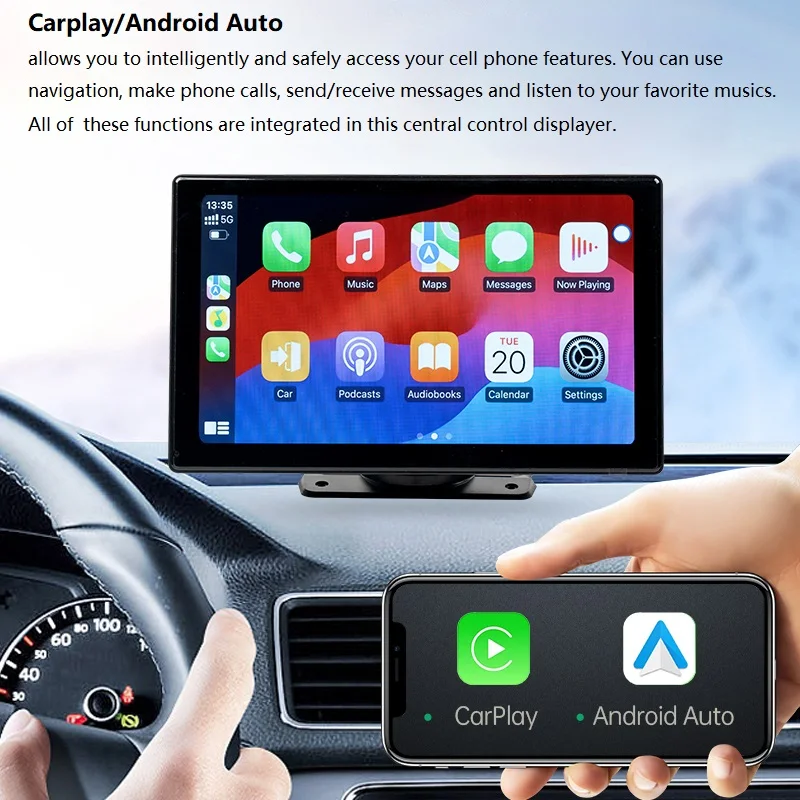 9 Inch Wireless Carplay Android Auto Car Screen Stereo Automotive Multimedia Player Car Intelligent Systems VoiceControl