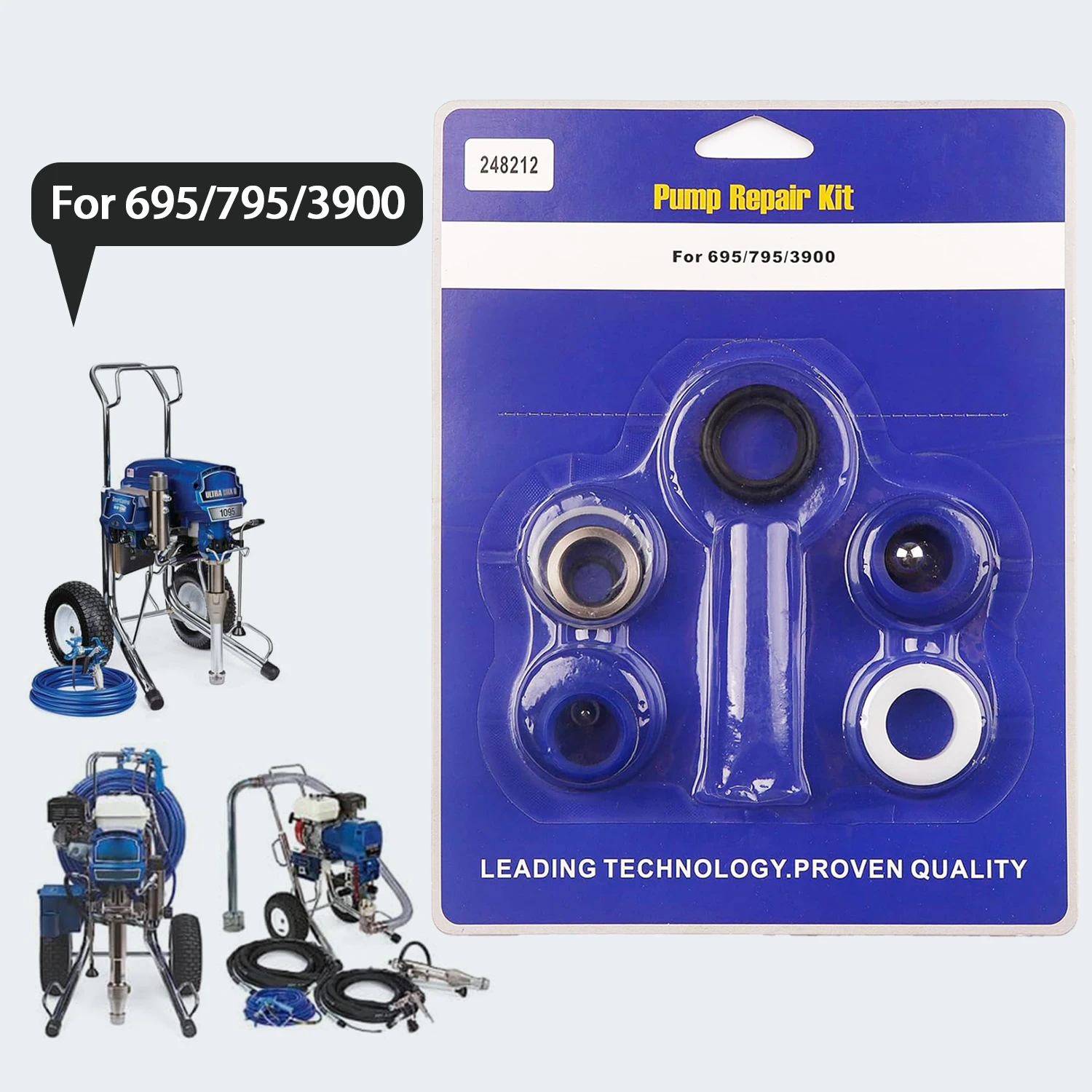 The GDHXW 248212 Water Pump Repair Kit is for the Graco 695 795 3900 Airless Paint Sprayer Aftermarket