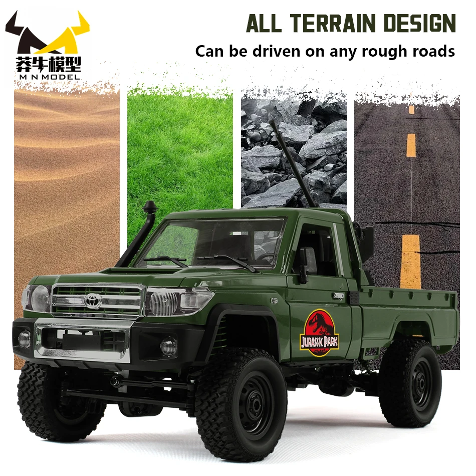 MN MODELLO RC 1:12 4WD Dinosauro Diving Car Arrampicata Fuoristrada Wading Veicolo Rock Crawler Pala Cassetta degli attrezzi Camion Giocattolo per regalo per adulti