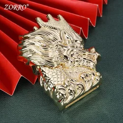 Nowa luksusowa grawerka 3D Dragon ZORRO zapalniczka na naftę Retro metalowa spawarka męska kolekcja zapalniczek akcesoria do papierosów