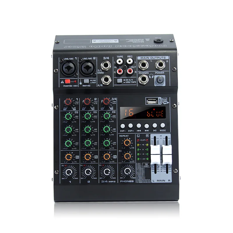 

Computer recording sound card HM-4M professional 4-way mixer built-in DSP effect conference performance mixer