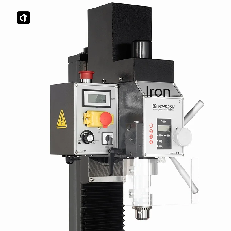 WMD25V Mini Manual Milling and Drilling Machine Brushless Motor, Stepless Speed, R8 Spindle Bench Mill for Home Workshop