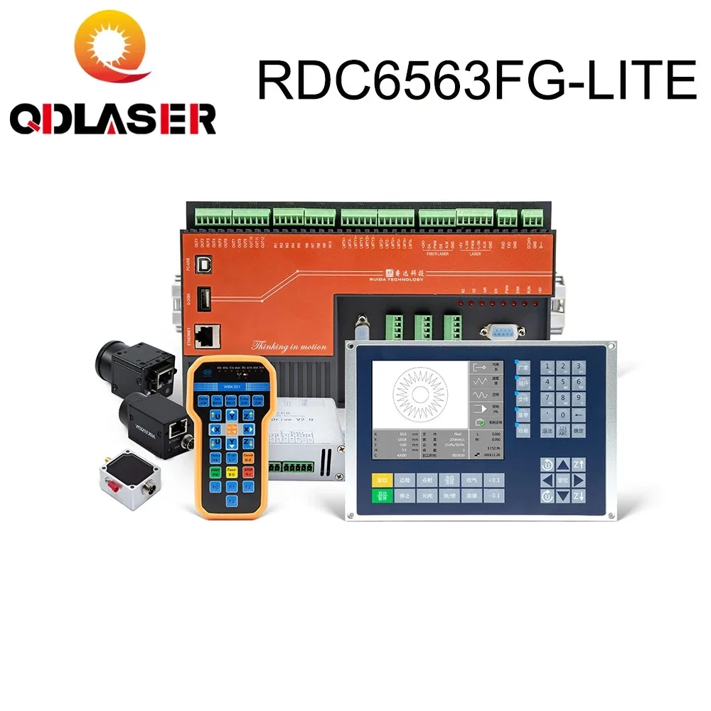 

Оригинальный волоконный лазерный контроллер Ruida RDC6563FG-LITE с автоматической калибровкой, трехосевой контроль для станка для резки волокна 1064 нм