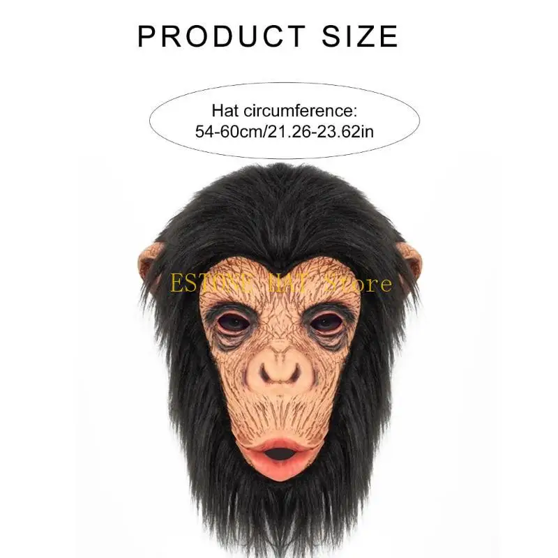 Masque tête d'orang-outan d'halloween 49MF, Costume pour femmes hommes, fête Cosplay, masque d'orang-outan effrayant,