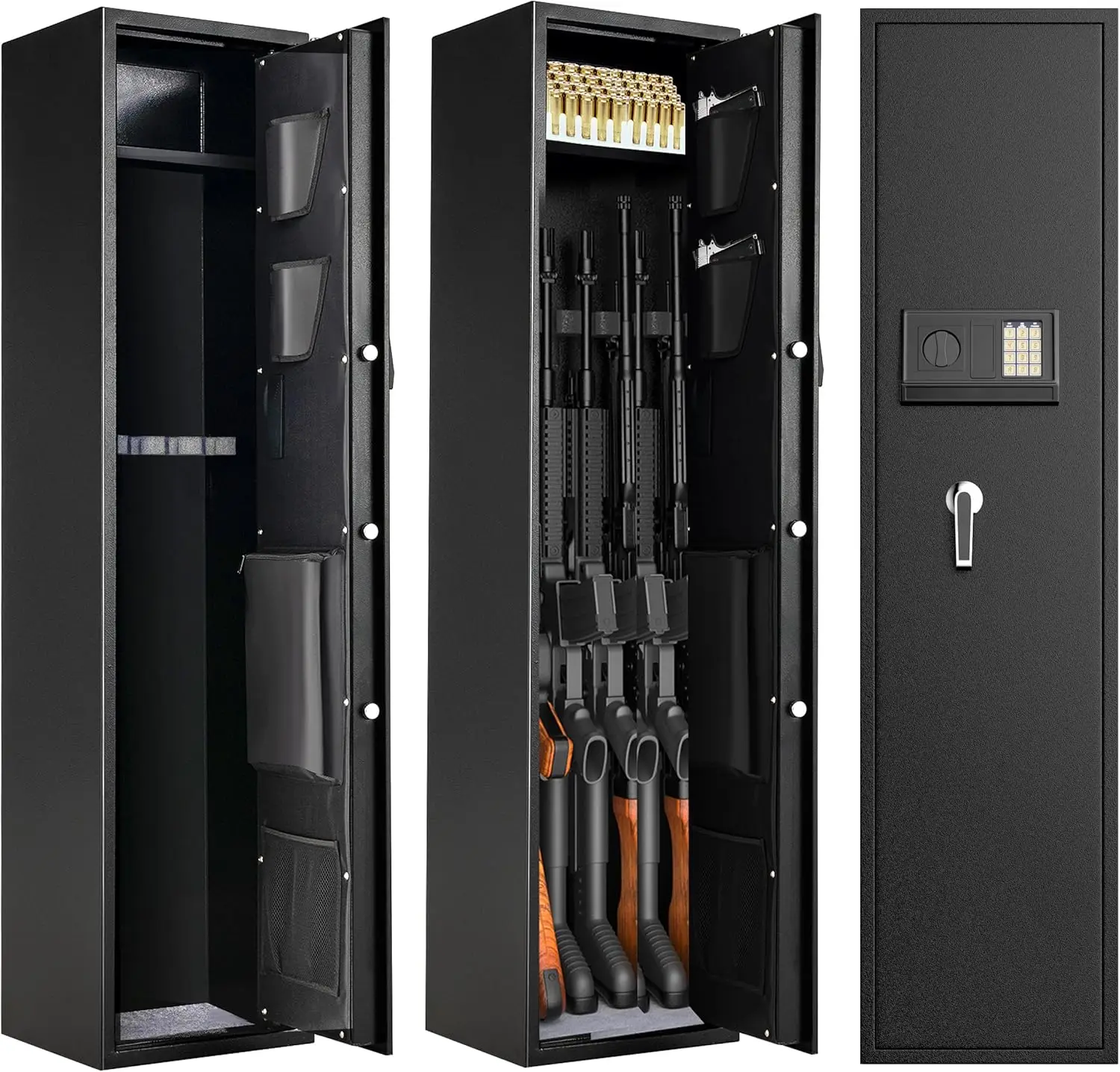 

Сейф для винтовки и дробовика, собранный шкаф с цифровым паролем со съемной полкой и запираемым верхним ящиком, сверхмощные сейфы для пистолета для длительного человека.