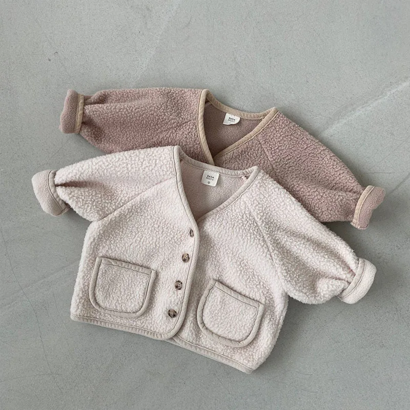 Cappotto per bebè 2024 autunno e inverno morbido caldo cappotto per giacca da neonato Cardigan Casual in pile polare 0-3 anni cappotto per bambina