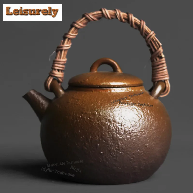 

Чайник из грубой керамики Kiln Fambe Rock Yellow, 380 мл, креативный заварочный чайник с фильтром, коллекция чайных принадлежностей