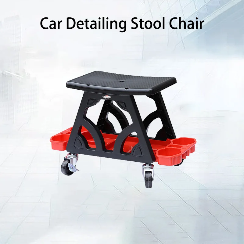 Car Multi-Function Chair Car Detailing Stool Chair with Storage Holder Auto Creeper Stool Chair Auto Wash RepairSupplies