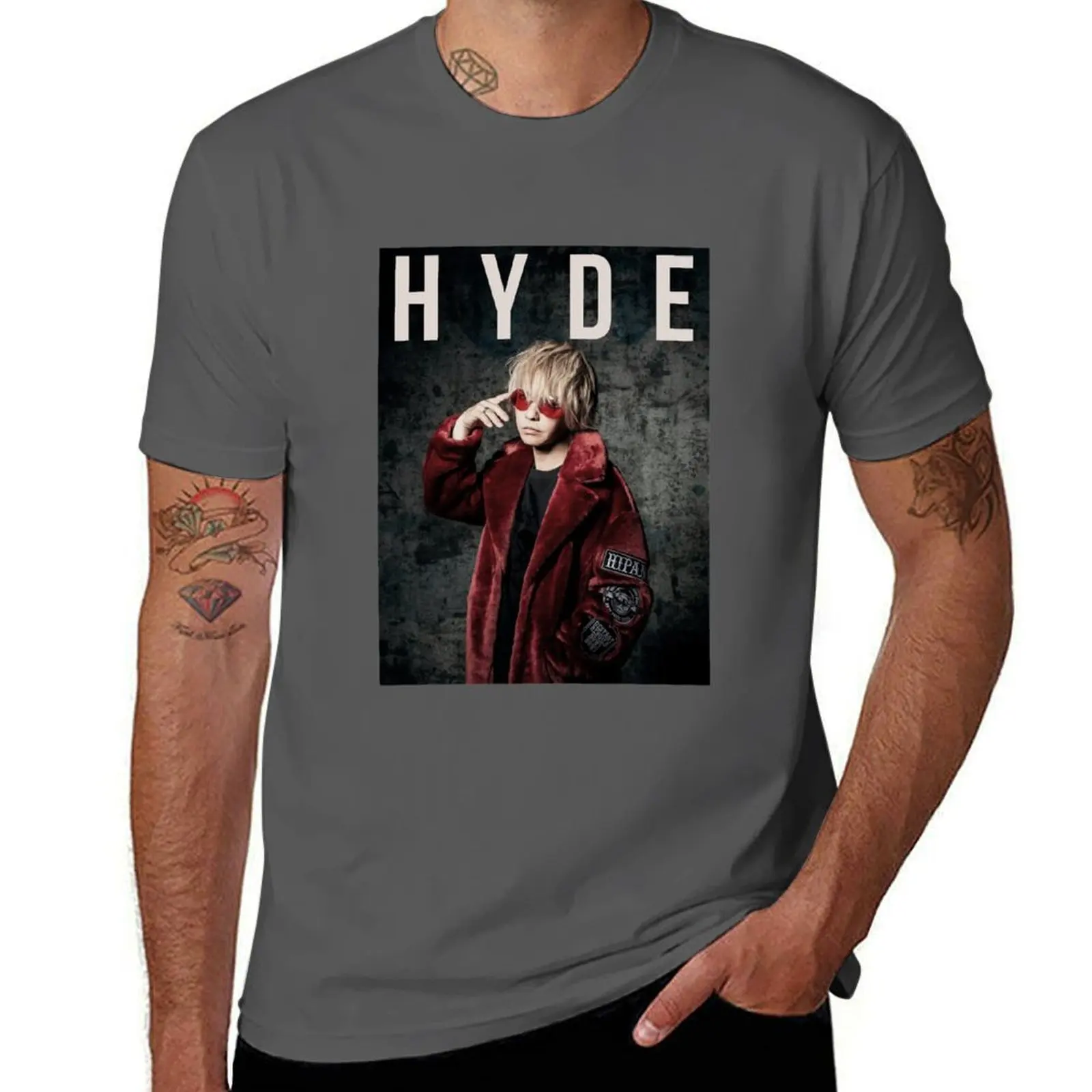 

L'Arc-en-Ciel VAMPS Classic and HYDE Vocalist T-Shirt Casual Everyday Short Sleeve T-Shirt