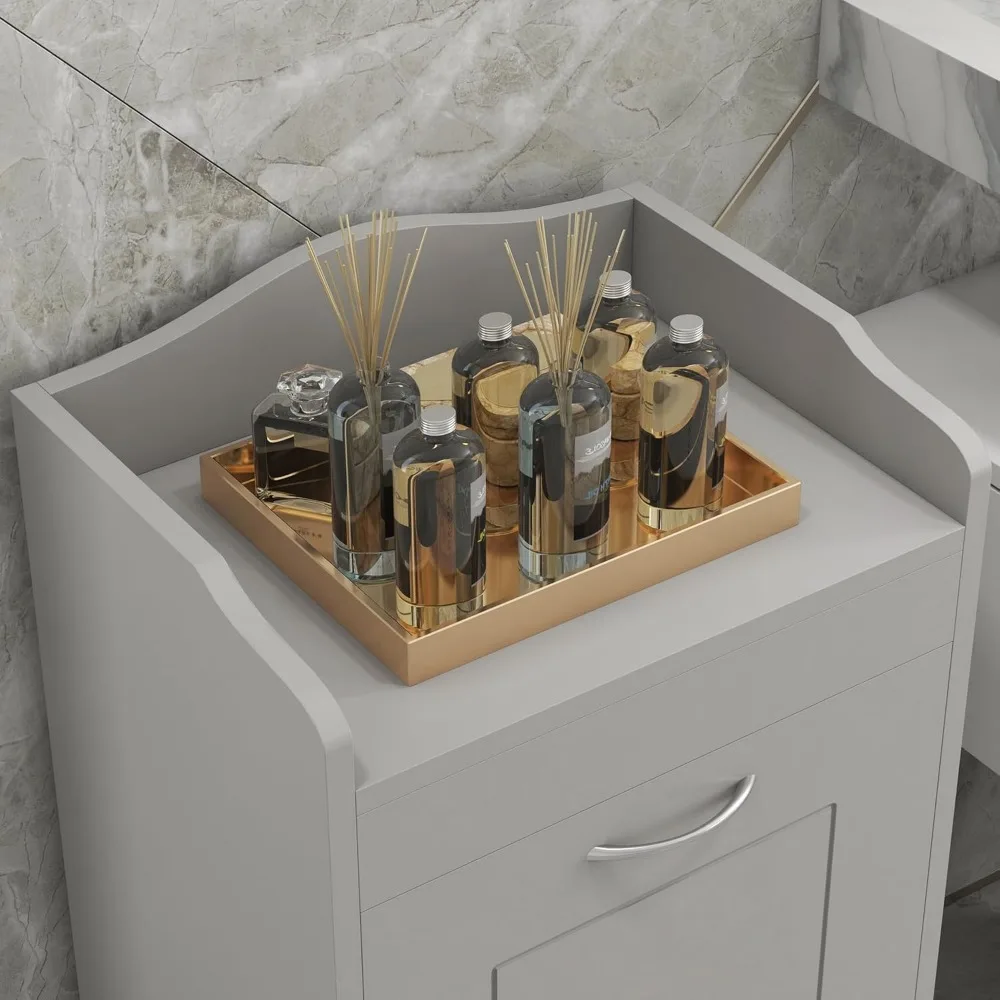 سلة غسيل رمادية قائمة بذاتها قابلة للإمالة لتنظيم المنزل وتخزين الحمام #6