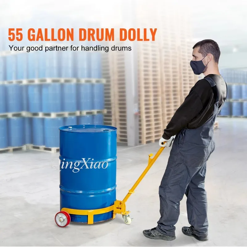 Simple Round Drum Handling Trolley Low Profile Barrel Cart Portable Hand Pull Mover For Horizontal Transport Of Chemical Drums