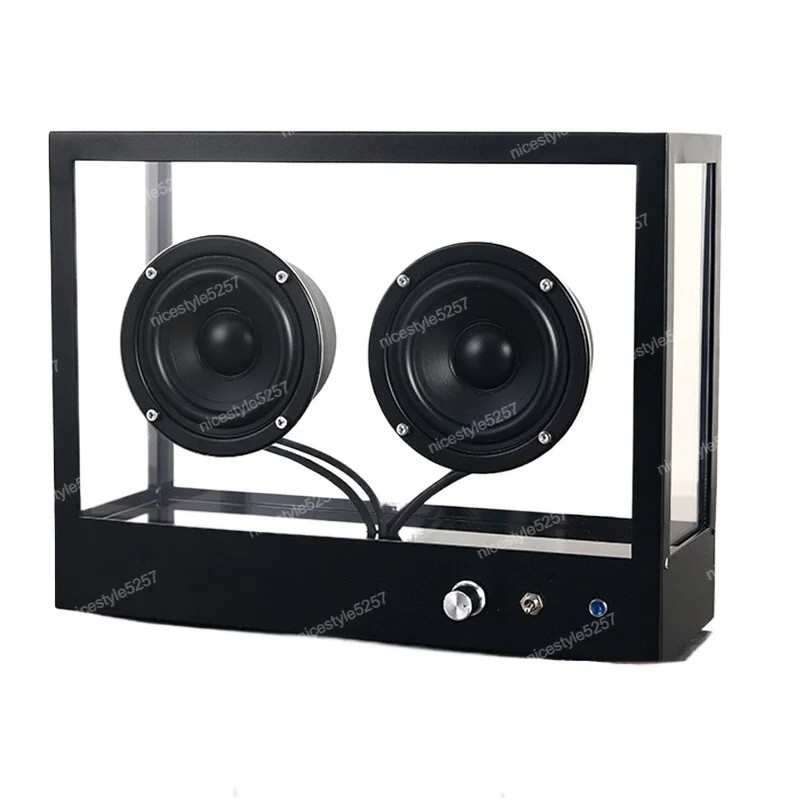

Modern transparent metal audio subwoofer living room home desktop ornament computer wireless bluetooth speaker ornament