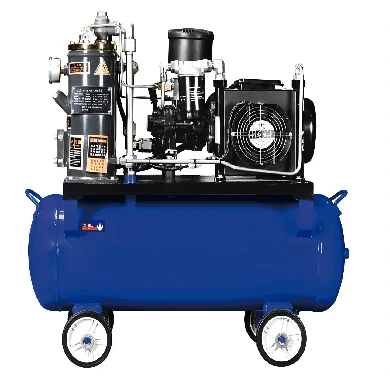 Lubricated Small Mobile Integrated Air Compressor 7.5KW Permanent Magnet Screw Air Compressor With 120L 60L+60L Double Tank