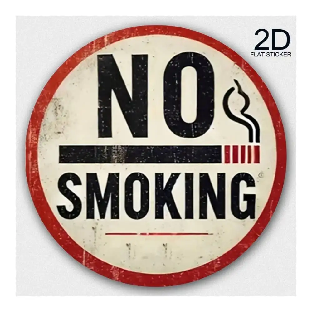 No Smoking Sign Reminder 2D Sticker For Cars, Laptops, Windows, Doors, Fridges, Water Bottles